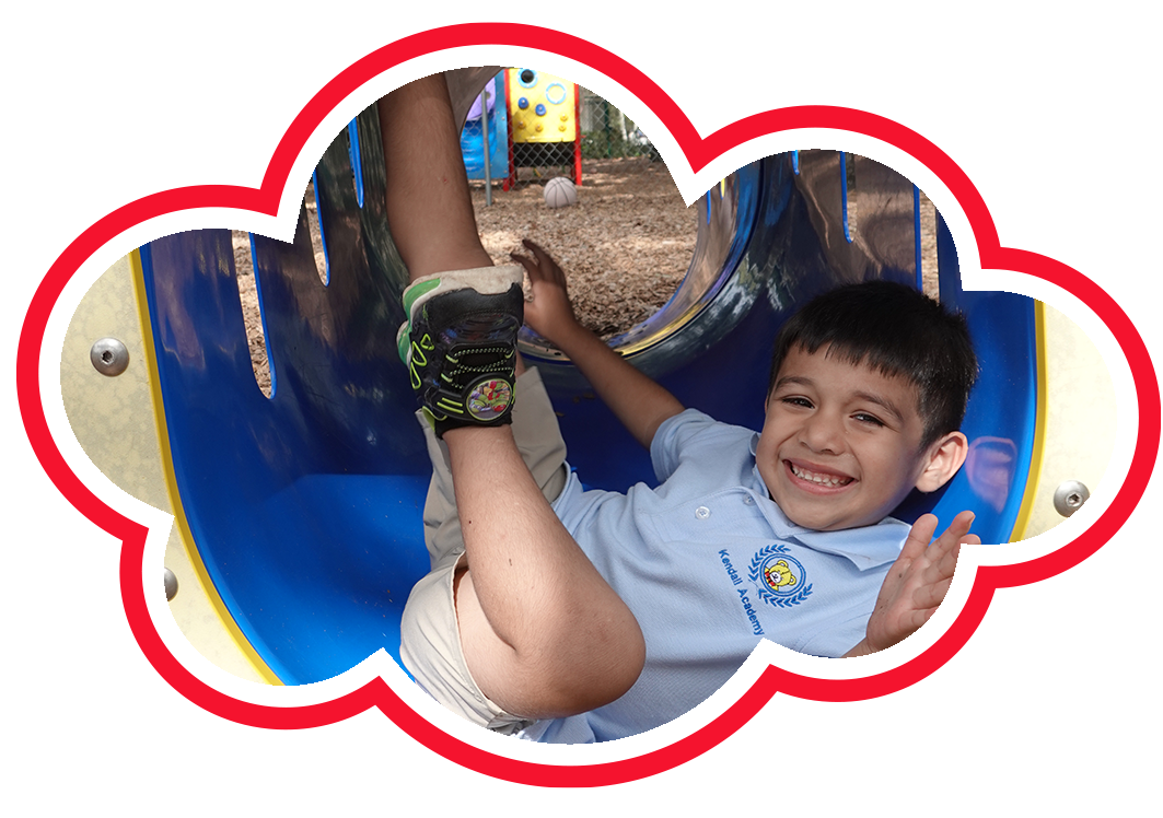 Little Boy playing on the jungle gym